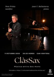 Cartel del concierto "ClàsSax: Música entre dos mons"