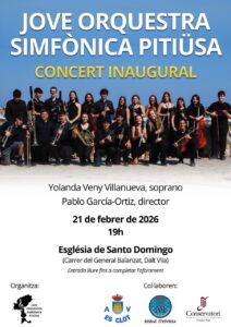 Cartel del concierto inaugural de la Jove Orquestra Simfònica Pitiüsa.