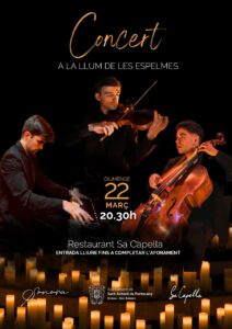 Cartel del concierto del trío Sonora en Sa Capella.