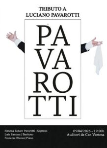 Cartel del concierto Tributo a Luciano Pavarotti.