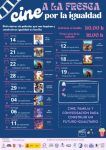 Programa del ciclo Cine a la Fresca por la Igualdad.
