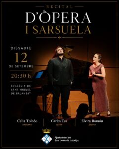 Cartel del recital de ópera y zarzuela en Sant Miquel.