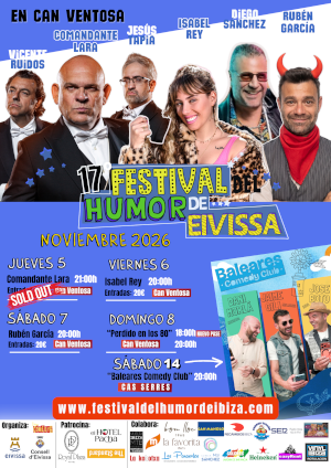 Cartel del Festival del Humor de Ibiza 2026. Ibiza-Click.com