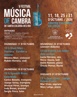 Voz y piano en Jesús: cartel del festival con el recital Vives-Laliga del 31 de octubre de 2026 — Ibiza-Click.com